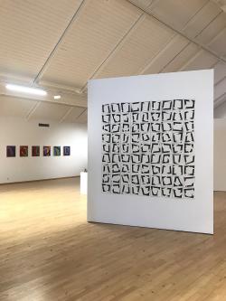 Installation, ink drawings and paintings, Linger exhibition, Iceland